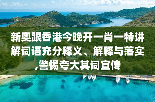 新奧跟香港今晚開一肖一特講解詞語充分釋義、解釋與落實,警惕夸大其詞宣傳
